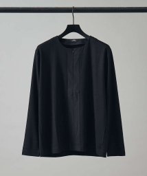 5351POURLESHOMMES(5351POURLESHOMMES)/スリットネック 長袖Tシャツ/ブラック