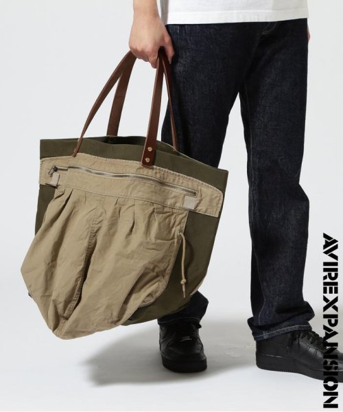 AVIREX(AVIREX)/《AVIREX × EXPANSION》 FIELD JACKET REMAKE TOTE BAG / フィールドジャケット リメイク トー/カーキ