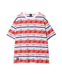 MANASTASH(マナスタッシュ)/MANASTASH/マナスタッシュ/MTN STRIPE TEE/マウンテンストライプTシャツ/レッド