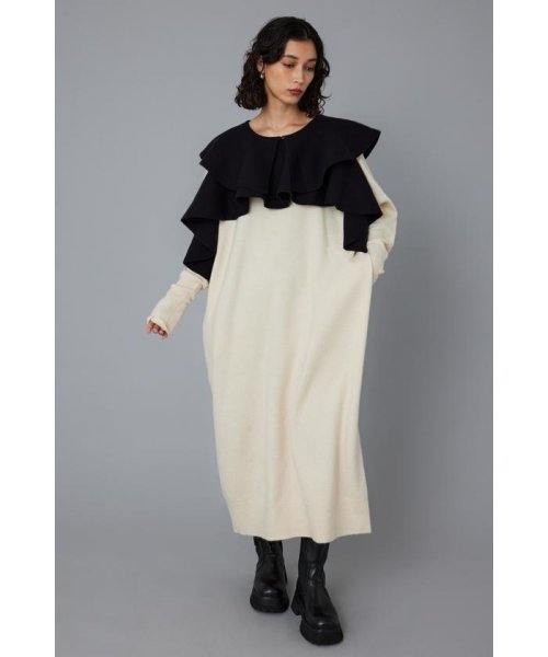 HeRIN.CYE(ヘリンドットサイ)/Ruffle knit dress/WHT