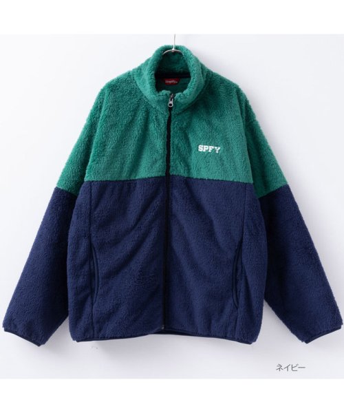 MAC HOUSE(kid's)(マックハウス（キッズ）)/Simplify シンプリファイ 切り替え防風ボアブルゾン 373149MH－1/ネイビー