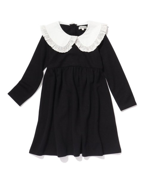 SHOO・LA・RUE(Kids) (シューラルーキッズ)/【110－140cm/プチセレ】衿レースポンチワンピース/ブラック（819）