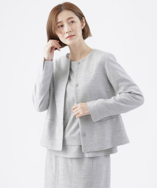 【80周年記念アイテム】【美シリーズ】ブライトツィードノーカラージャケット 美シリーズ 80周年記念アイテム