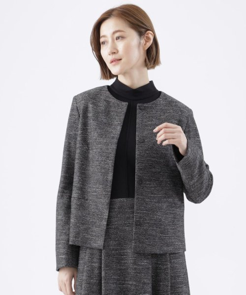 【80周年記念アイテム】【美シリーズ】ブライトツィードノーカラージャケット 美シリーズ 80周年記念アイテム