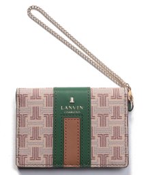 LANVIN COLLECTION(BAG)(ランバンコレクション（バッグ）)/パスケース【フェリアパース】/ダークブラウン/ホワイト