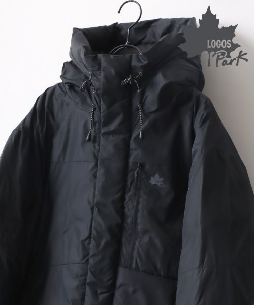 LAZAR(ラザル)/【Lazar】LOGOS/ロゴス Fiber Down Jacket Parka/撥水 中綿 ファイバーダウンジャケットパーカー/アウター /ブラック