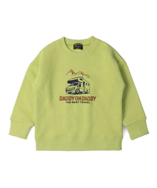 DaddyOhDaddy(ダディオダディ)/【子供服】 Daddy Oh Daddy (ダディオダディ) 日本製車サガラ刺繍裏起毛トレーナー 90cm～140cm V50624/グリーン