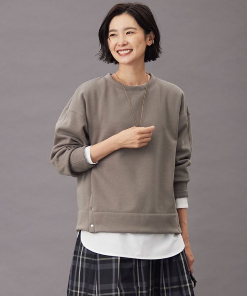 J.PRESS LADIES（LARGE SIZE）(J．プレス　レディス（大きいサイズ）)/【WEB限定カラーあり】ボアジャージー カットソー/ブラウン系