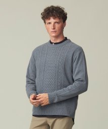 J.PRESS MENS(J．プレス　メンズ)/【Cash Lamb's Wool】ケーブルクルーネック ニット/ブルー系