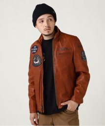 AVIREX(AVIREX)/AGED LEATHER STAND ZIP RIDERS JACKET A.N.G./キャメル6