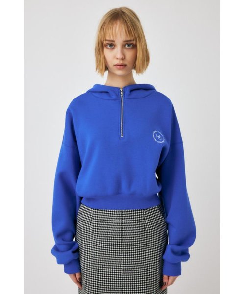 moussy(マウジー)/HALF ZIP LOGO フーディー/BLU