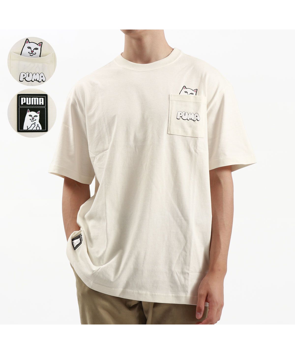 プーマ Tシャツ 半袖 PUMA ブランド 大きめ 大人 黒 白 綿 オーバー