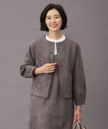 J.PRESS LADIES（LARGE SIZE）(J．プレス　レディス（大きいサイズ）)/【洗える】スエードダンボール  ジャケット/ブラウン系