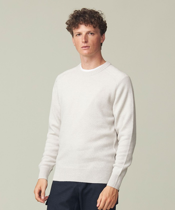 カシミア サドルショルダー クルーネック ニット(505728541)｜HANKYU