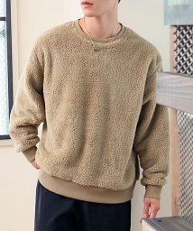 TopIsm/シャギー ボア トレーナー メンズ スウェット ドロップショルダー ファー フワフワ モコモコ ワイドシルエット ビッグシルエット 無地 長袖 カットソー/504342359