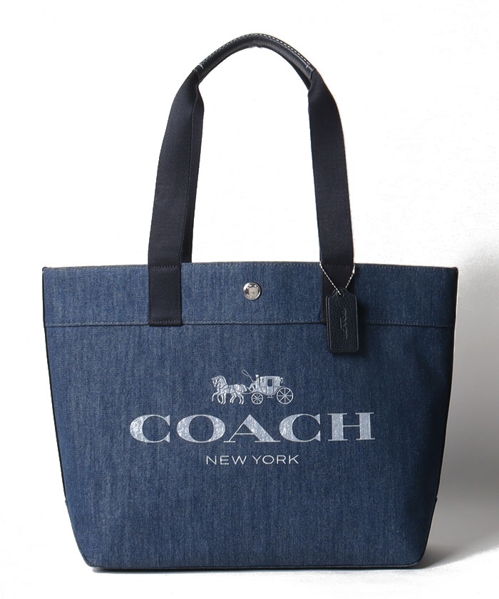 COACH【新品】COACH コーチ トートバッグ キャンバス地 ブルー　正規品