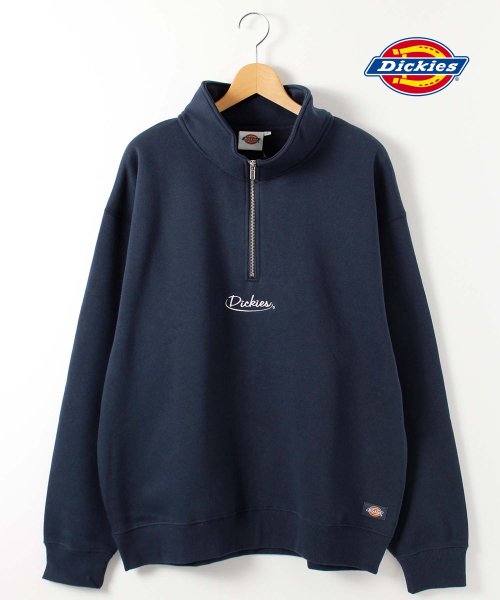 Dickies(Dickies)/【Dickies/ディッキーズ】裏起毛ハーフジップトレーナー/ネイビー