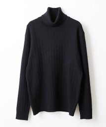 MK homme(エムケーオム)/【WEB限定】ベーシックタートルネックニット/ブラック（94）