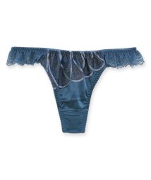 fran de lingerie(フランデランジェリー)/大人のリュクスデザイン機能的タンガ 「レーシーメイクブラ001」 Tバック タンガ/ブルー