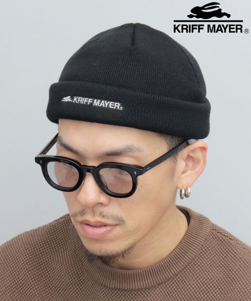 KRIFF MAYER(クリフ メイヤー)/KRIFF MAYER クリフメイヤー 3WAY ロールニットワッチ 刺繍デザイン アウトドア カジュアル ユニセックス/ブラック