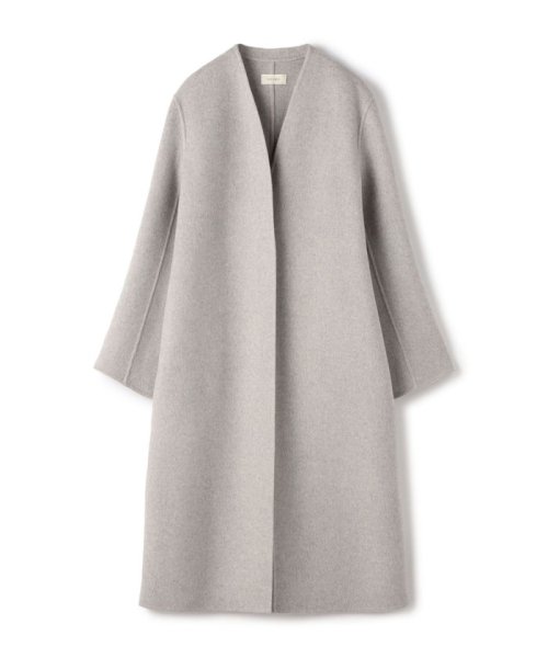 【一部WEB限定】ダブルフェイスメルトンビーバー ノーカラーコート 