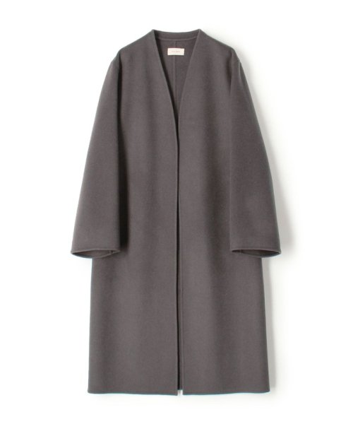 【一部WEB限定】ダブルフェイスメルトンビーバー ノーカラーコート 