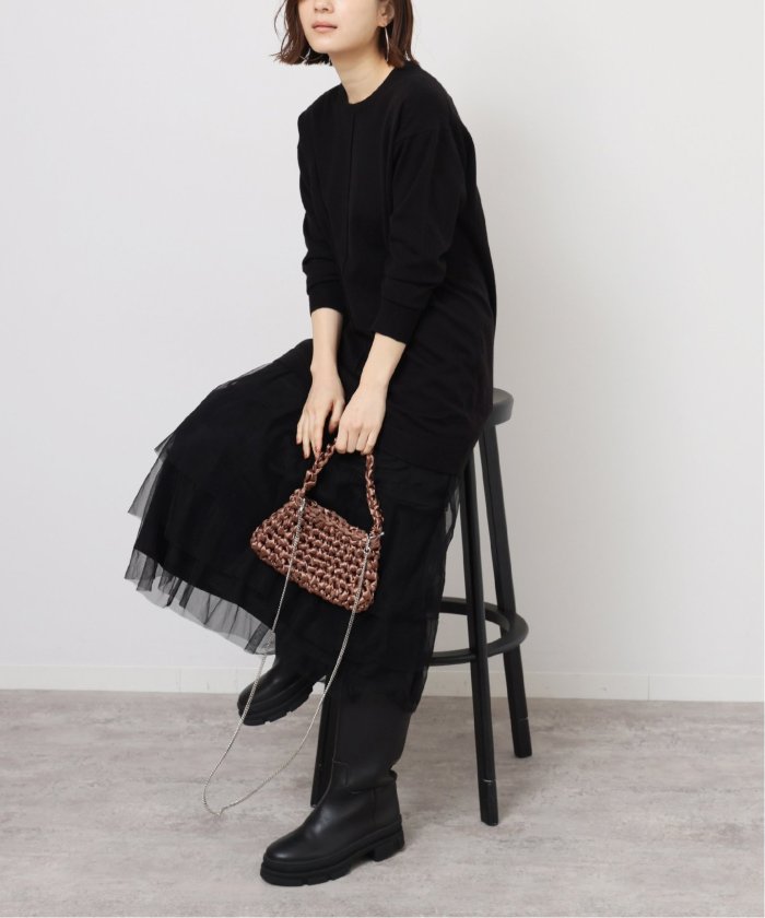 予約》【TORRAZZO DONNA/トラッゾドンナ】Knit Tunic x tulle OP