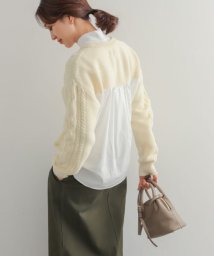 URBAN RESEARCH DOORS(アーバンリサーチドアーズ)/アラン柄バックシャツプルオーバー/OFFWHITE