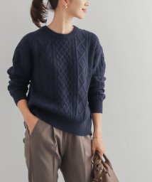 URBAN RESEARCH DOORS(アーバンリサーチドアーズ)/アラン柄バックシャツプルオーバー/NAVY