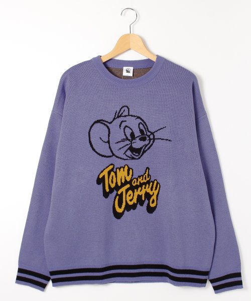 ALWAYS GOOD TIME NEW BASIC STORE(オールウェイグッドタイムニューベーシックストア)/【TOM & JERRY/トムとジェリー】ジャガードクルーニット/ライトパープル