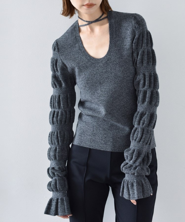 CODE A ｜ gathered sleeves knit