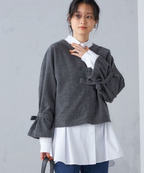 【SHIPS別注】assiette:2WAY ボリューム スリーブ プルオーバー ◇ assiette