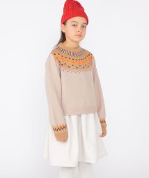 SHIPS KIDS(シップスキッズ)/SHIPS KIDS:145～160cm / ＜手洗い可能＞ ノルディック レイヤード ワンピース/ベージュ