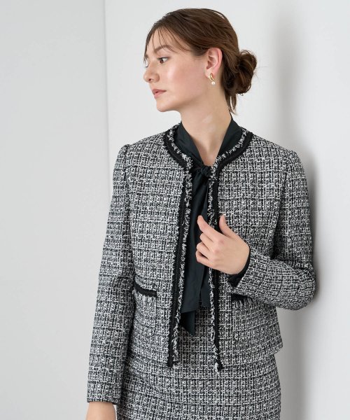 セール】 アナイ(ANAYI) |【セットアップ対応商品】フリンジツイード  