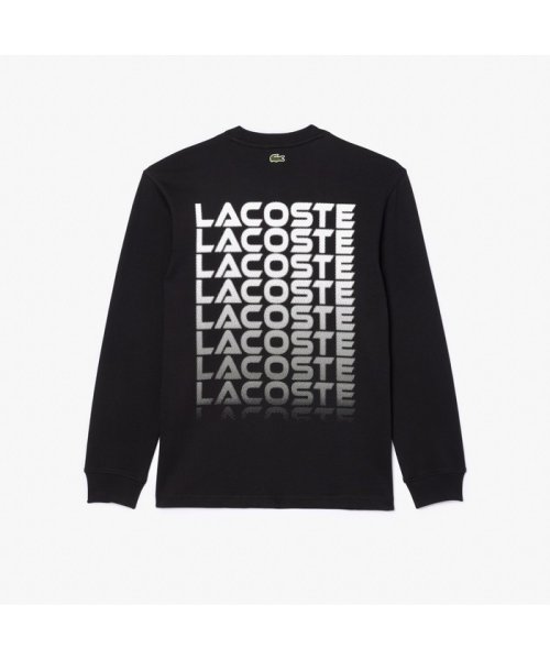 LACOSTE UNISEX(ラコステ　ユニセックス)/グラデーションブランドネームロゴプリントロングスリーブTシャツ/ブラック