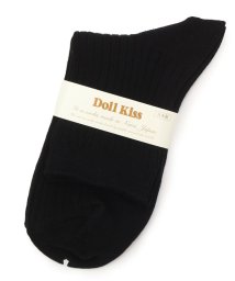 DollKiss(ESPERANZA／DollKiss)/15色展開リブ無地クルーソックス　靴下/ブラック（019）