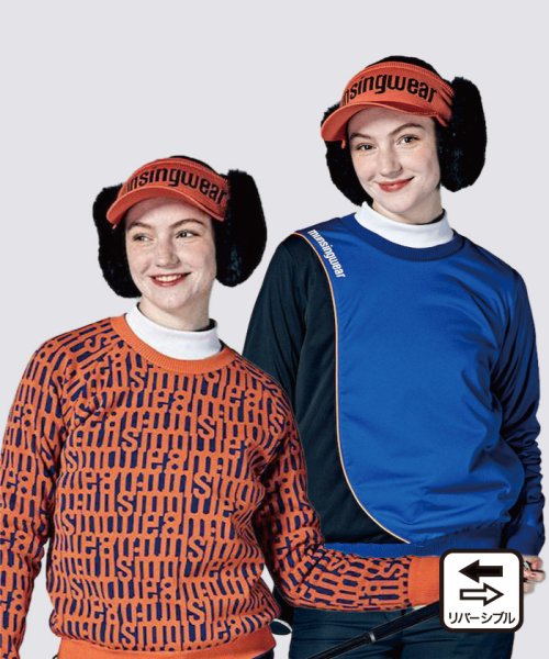 Munsingwear(マンシングウェア)/【ENVOY】表防風はっ水リバーシブルジャカードセーター【アウトレット】/ブルー/オレンジ