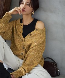 RUIRUE BOUTIQUE(ルイルエブティック)/前後2WAYミックスラメカラー糸ニットカーデ(CKN1309)/イエロー(DYE)