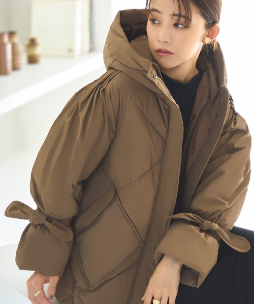 ライトサーモショルダーピンタック フーディーパテッドコート(D1269) フーディーパテッドコート D1269 ライトサーモショルダーピンタック ライトサーモ モカ 赤外線を吸収