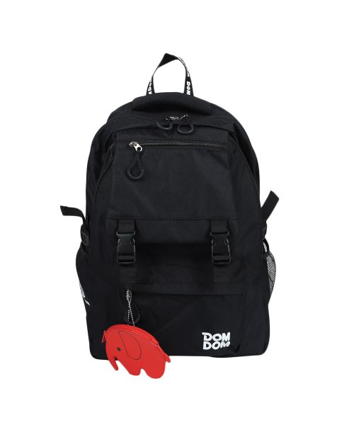 DOMDOM(ドムドム)/ドムドム DOMDOM リュック バッグ バックパック ポップンドム メンズ レディース 30L 大容量 FRONT FLAP DAYPACK ブラック マルチ/ホワイト