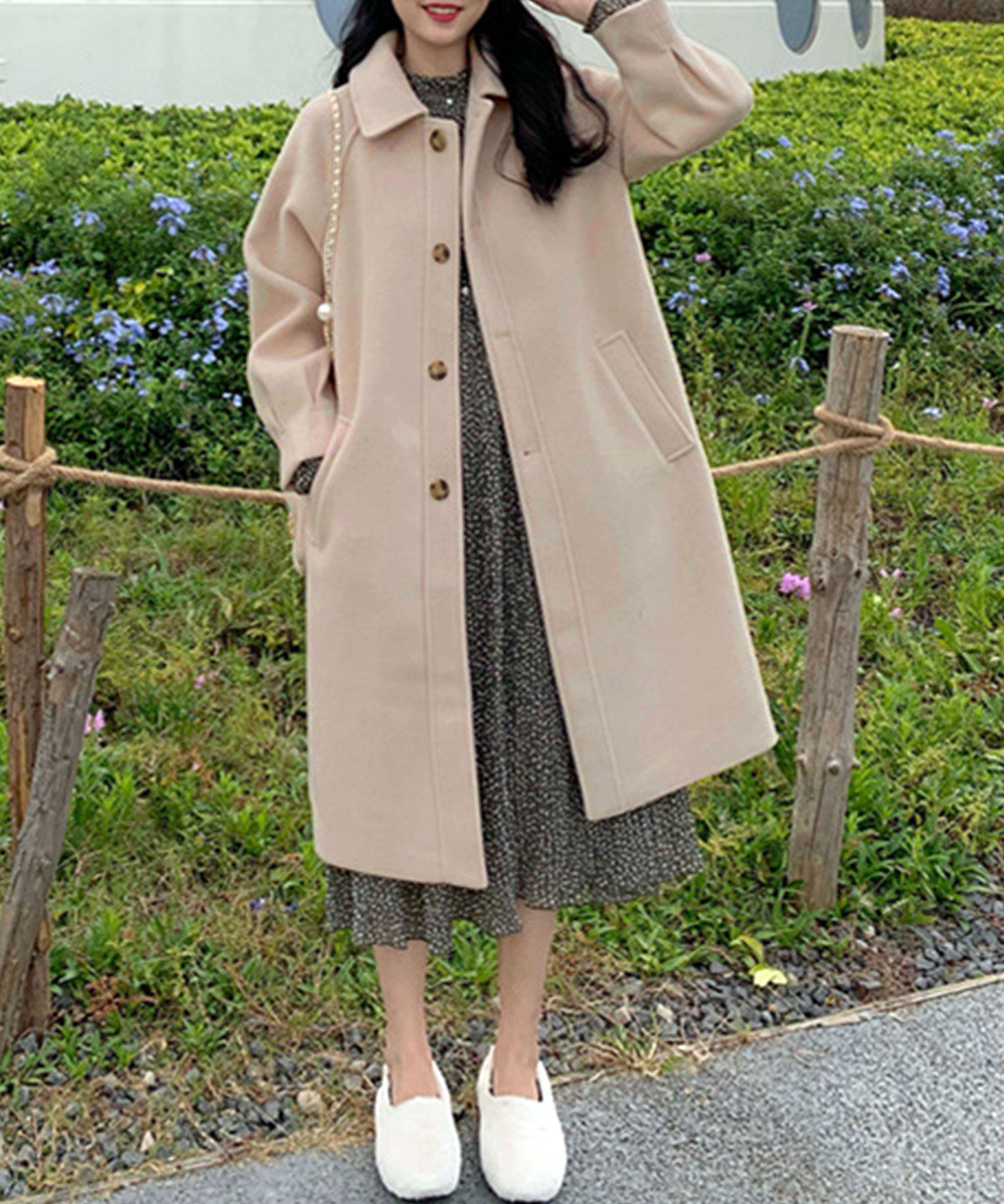 シンプルチェスターコート レディース 10代 20代 30代 韓国ファッション カジュアル 可愛い 大人 オフィス 秋 冬 シンプル アウター 暖かい