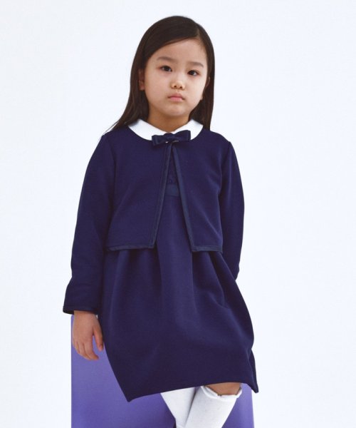 green label relaxing （Kids）(グリーンレーベルリラクシング（キッズ）)/リップル パイピング ボレロ/NAVY