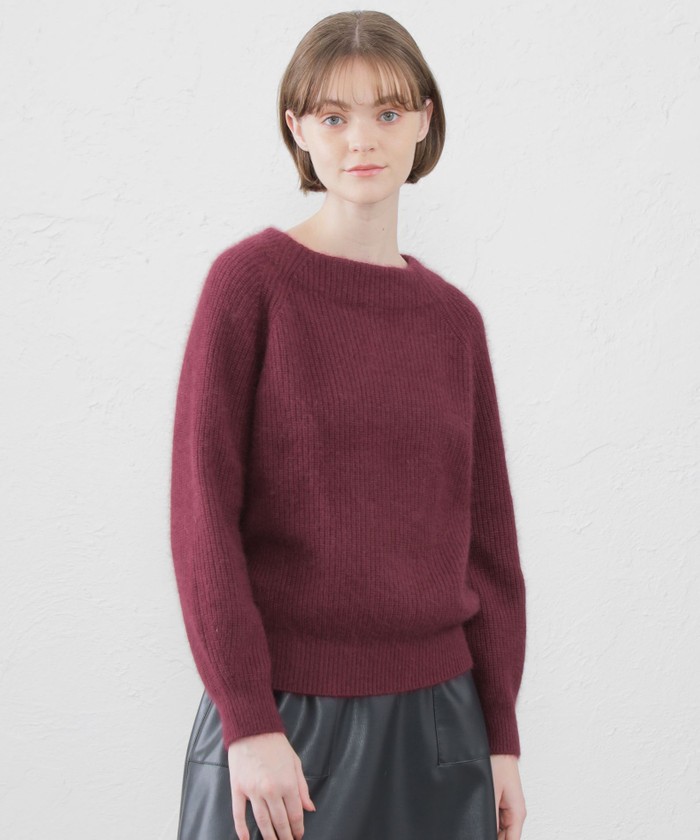 GALERIE VIE ファインコットン ボートネックワンピースパープル