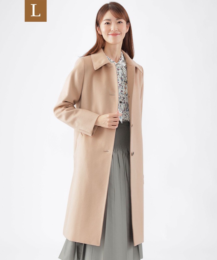 sanyo サンヨー カシミヤ 羊毛 ステンカラー ロング コート