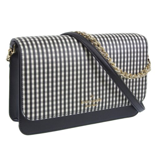 kate spade new york(ケイトスペードニューヨーク)/KATE SPADE ケイトスペード MADISON JAZZY GINGHAM PRINT FLAP マディソン ジャジーギンガム プリント フラップ 斜めが/ブラック