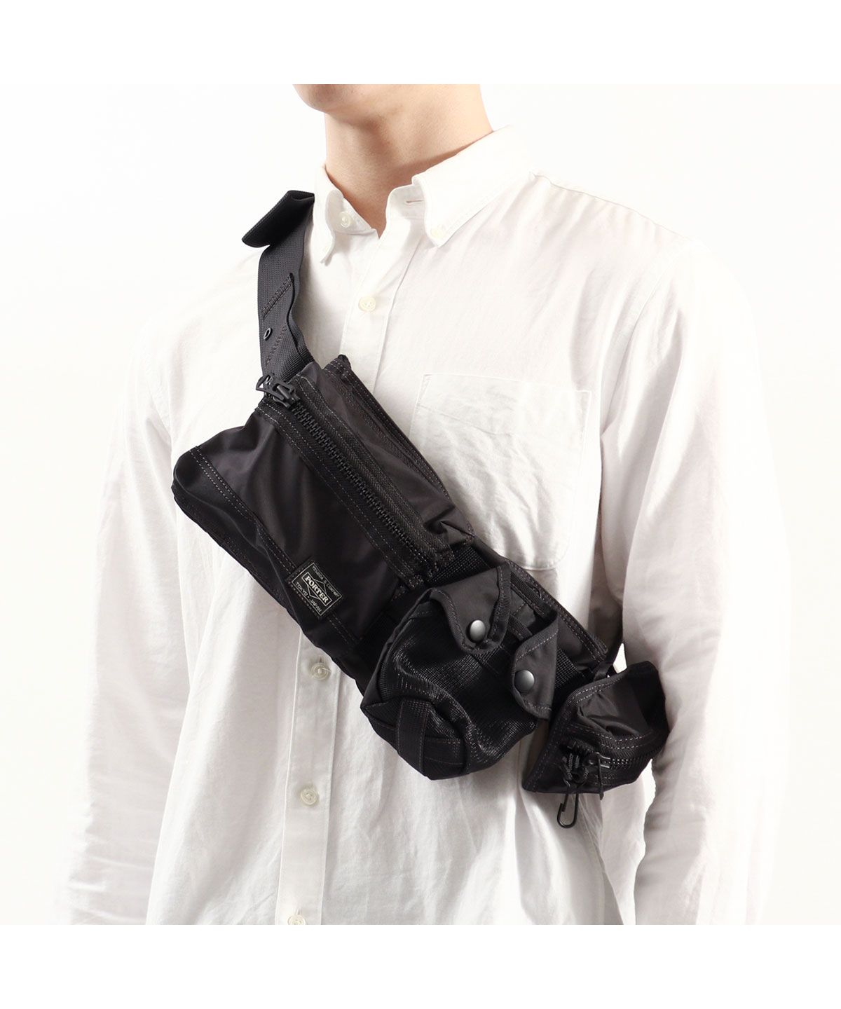 ポーター オール ウエストバッグ 502－05961 吉田カバン PORTER ALL WAIST BAG with POUCHES ボディバッグ  小さめ