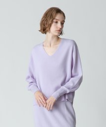 allureville(アルアバイル)/【セットアップ対応商品】ウールスムースVネックプルオーバー/ラベンダー