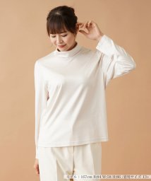 Leilian PLUS HOUSE(レリアンプラスハウス)/ストレッチシルクハイネックカットソー/アイボリー