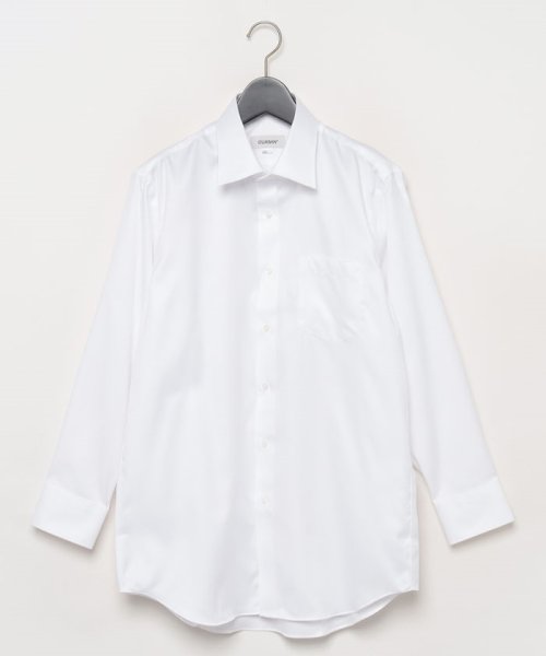 D'URBAN(ダーバン)/【ネックスリーブ】ツイルシャツ　(セミワイド)/ホワイト