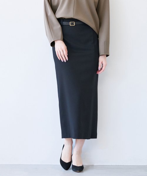 MICA&DEAL(マイカアンドディール)/front vent skirt/BLACK